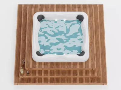 Garden Setup V14 - Sunken Hot Tub Platform with Wine Setting 3D model