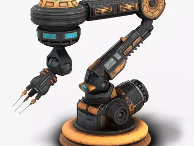 Robotic Arm 03 low poly Low-poly 3D model