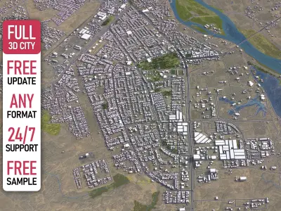 Tikrit - 3D City Model Low-poly 3D model