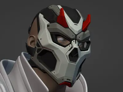 CYBER ONI - cosplay mask - DIGITAL STL FILE for 3D printing 3D print model