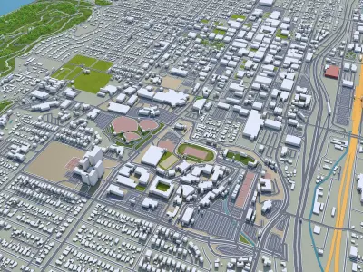 Riverside California USA 40km Low-poly 3D model