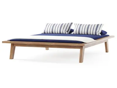 Wooden beach daybed 3D model