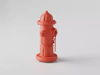 Fire hydrant Low-poly 3D model