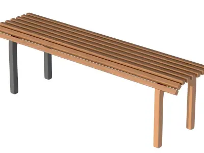City Bench 09 Low-poly 3D model