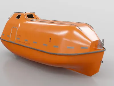 3D Lifeboat Marine Rescue Vessel model 