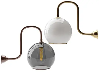 light03 wall lamp with glass ball 3D model