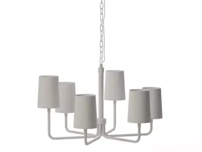 Five Arm Jute Chandelier by Anthropologie in White Low-poly 3D model