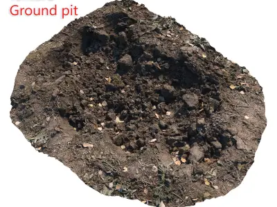 Ultra realistic Dirt pit Scan Low-poly 3D model