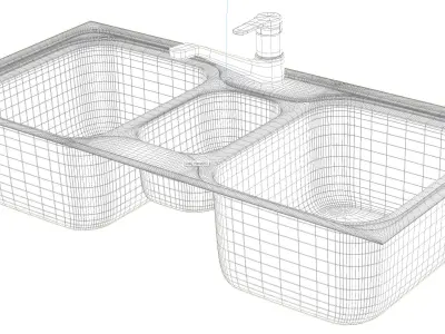 Triple sink 3D model