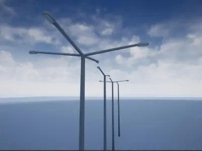 Street Lamp Poles Low-poly 3D model