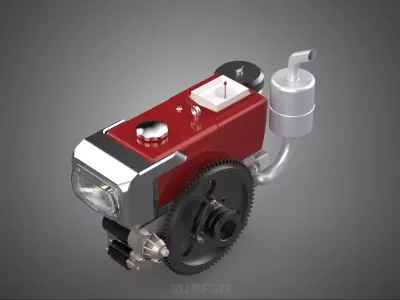 SINGLE CYLINDER DIESEL ENGINE MACHINE HEADLIGHT HEAD LAMP LIGHT 3D model