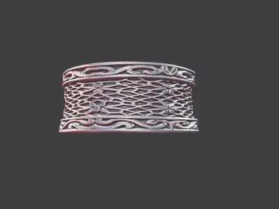 Geometric Pattern Ring Silver Jewelry 3D Model 3D print model