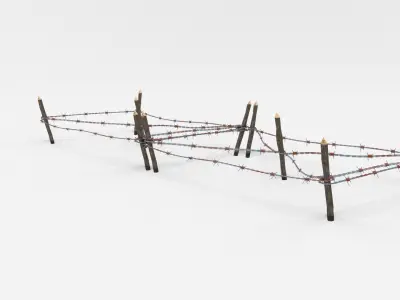 Low Poly Barb Wire Obstacle Low-poly 3D model