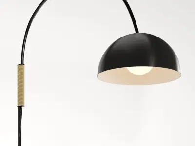 Jett Black Arched Floor Lamp 3D model