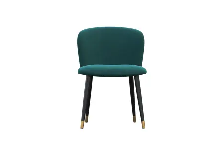 Chair teal velvet dining 3D model