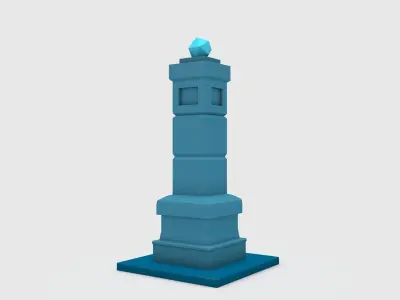 Pillar 1 light tower Low-poly 3D model