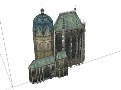 Architecture-Religion-God-Culture-Temple-046 cathedral with t... 3D model