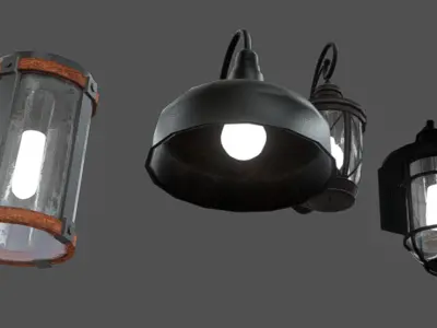 Outdoor Lights 03 Low-poly 3D model