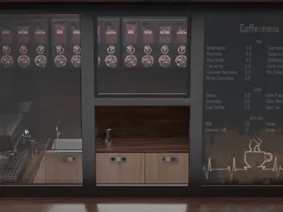 Coffee Shop Low-poly 3D model