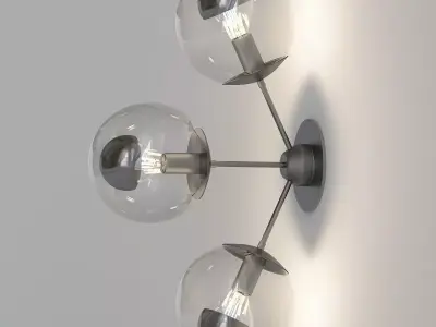 Jason Miller Modo 3 Head Globe Wall Lamp Sconce Replica Low-poly 3D model