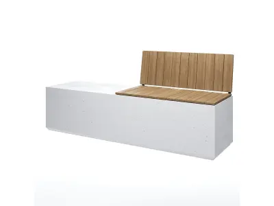 Concrete bench - BOX WBH 3D model