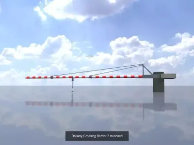 All Railway Crossing Barriers Closed 3D Model Pack