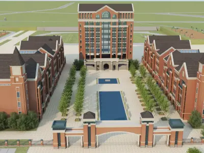 School Building 05 Low-poly 3D model