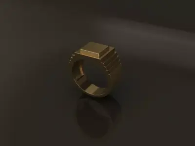 Signet Men Step Band Ring Mix Sizes 5 6 7 8 9 10 3D print model