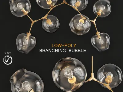 Chandelier collection 3d model pieces Low-poly 3D model