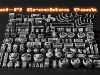 Sci-Fi Greebles Pack 1 3D model