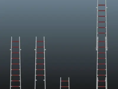 Feuerwehr 4-Teilige Steckleiter 3D model