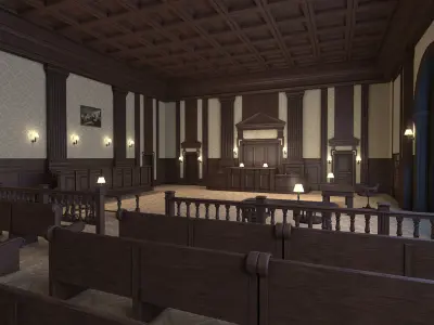 Courtroom Low-poly 3D model