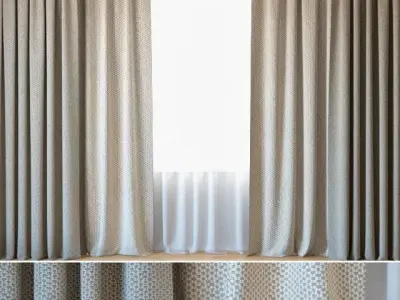 Curtains 85 Curtains with Tulle ROHI Dante 3D model
