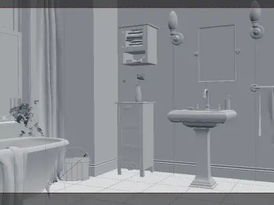 Bathroom paint ideas Low-poly 3D model