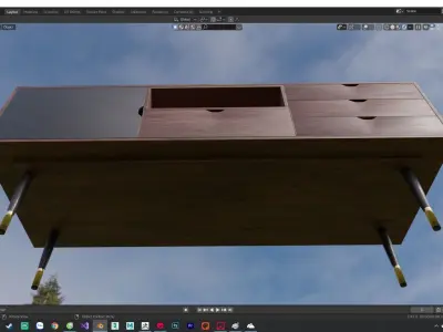 Wood Table Low-poly 3D model