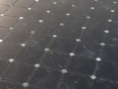 Black and white marble tiles Texture