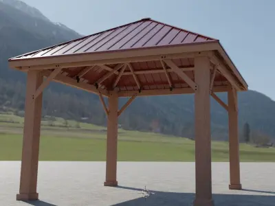 High definition optimized Gazebo Low-poly 3D model