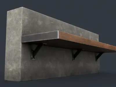 Modern Outdoor Bench 40 PBR Game Ready Low-poly 3D model