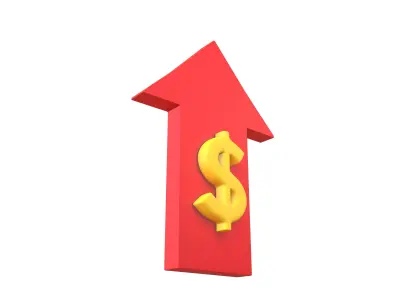 Price Up Symbol V1 004 Low-poly 3D model