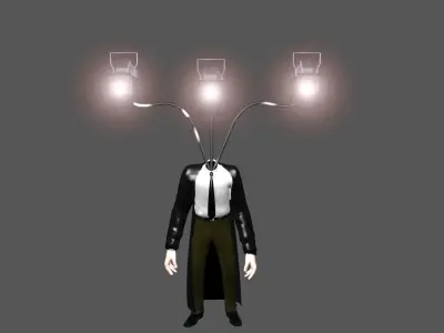 skibidi toilet spotlight man 3D model