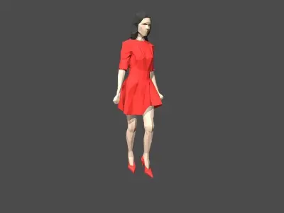 Rigged Lowpoly Woman Low-poly 3D model