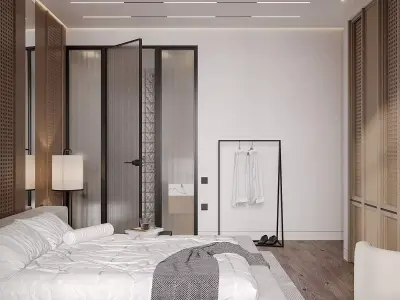 Minimalist Bedroom Design 3D model