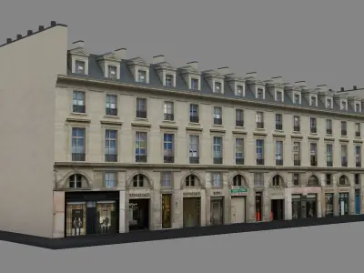 Typical Parisian Apartment Building 09 Low-poly 3D model