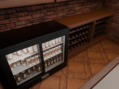 Cosy bar Low-poly 3D model