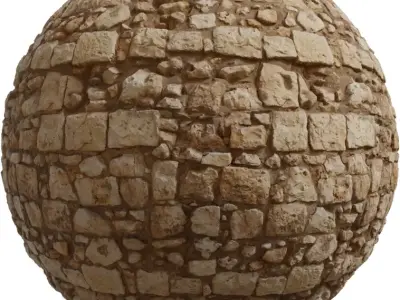 Rugged Fieldstone Wall PBR Texture  Texture