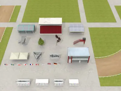 Greyhound Racecourse Pack Low-poly 3D model