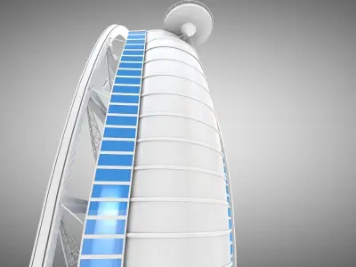 Burj Al Arab Low-poly 3D model