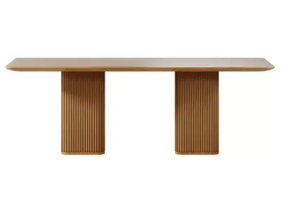 Davison Rectangular Fluted Oak Dining Table by CB2 3D model