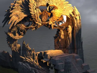 Steampunk Angel Clock Dial 2  3D model