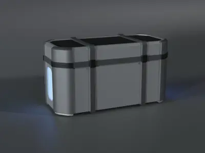Futuristic Crate Big Low-poly 3D model